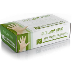 SAFEGUARD Latex Gloves, Powder Free and Food Grade Gloves, 100Count, Pack of 10