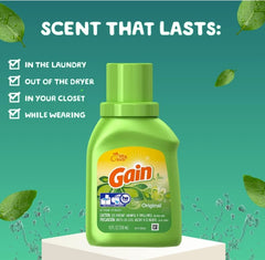 Gain Liquid Detergent, Original Scent, 10 Ounce, Pack of 12