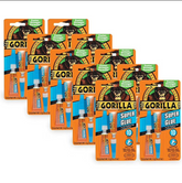 Gorilla Super Glue, Two 3 Gram Tubes, Clear, 10 Pack