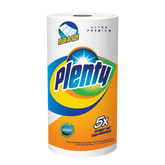 Plenty Flex-a-Size Paper Towels, 2-Ply, White, 110 Sheets/Roll, 12 Rolls/Pack