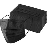 3-Ply Black Disposable Face Masks (50-Box) - Pack of 10