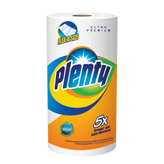 Plenty Flex-a-Size Paper Towels, 2-Ply, White, 110 Sheets/Roll, 12 Rolls/Pack