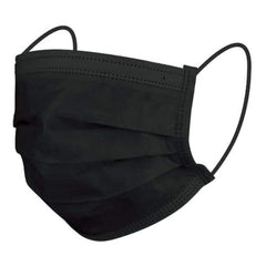 3-Ply Black Disposable Face Masks (50-Box) - Pack of 10