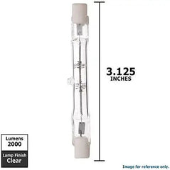 Satco S3146 100 Watt 1650 Lumens T3 Halogen Double Ended R7S Base 120 Volt Clear 78mm Light Bulb, Dimmable