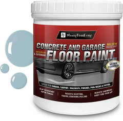 Professional Epoxy Floor Paint Kit (1 Gallon) – Sea Gray Acrylic Concrete Coating for Garages & Basements